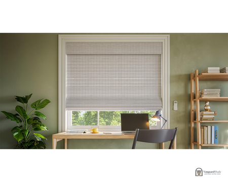 Vanguard Shade Cordless Woven Wood Shade, Natural Bamboo, Custom Cut - alternate view