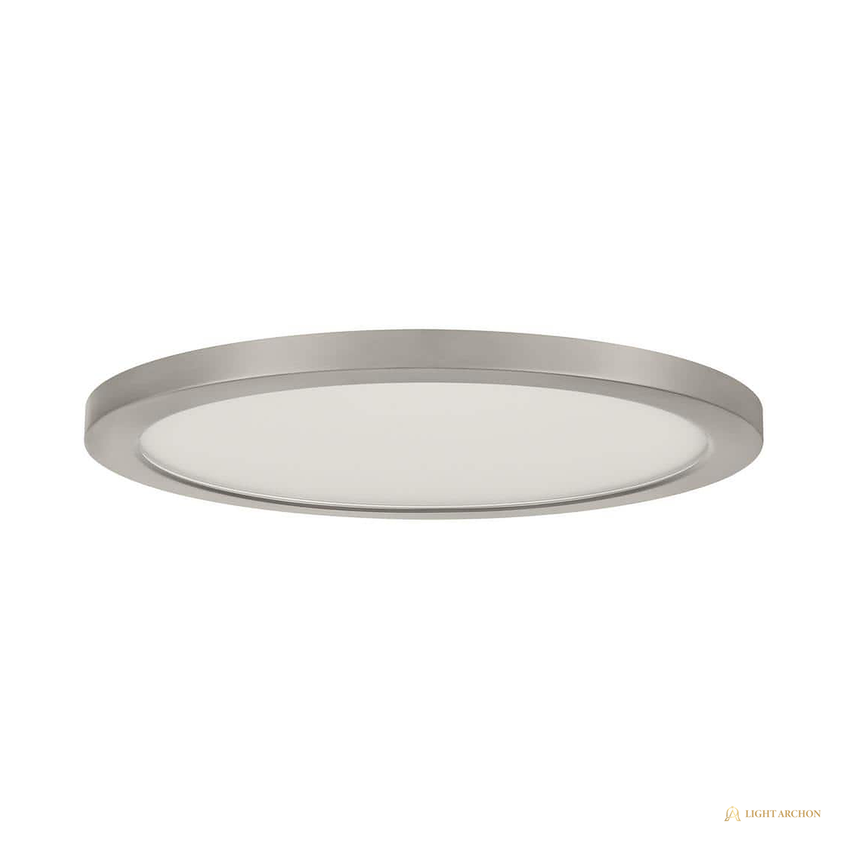 Light Archon Plana 15 in. Ultra-Low Profile Selectable CCT LED Flush Mount, Brushed Nickel, 2-Pack - angle view