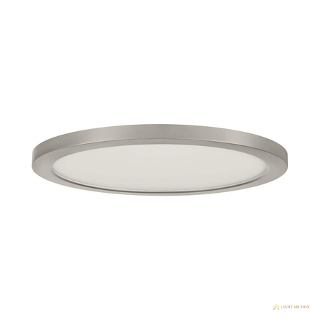 Light Archon Plana 15 in. Ultra-Low Profile Selectable CCT LED Flush Mount, Brushed Nickel, 2-Pack - angle view