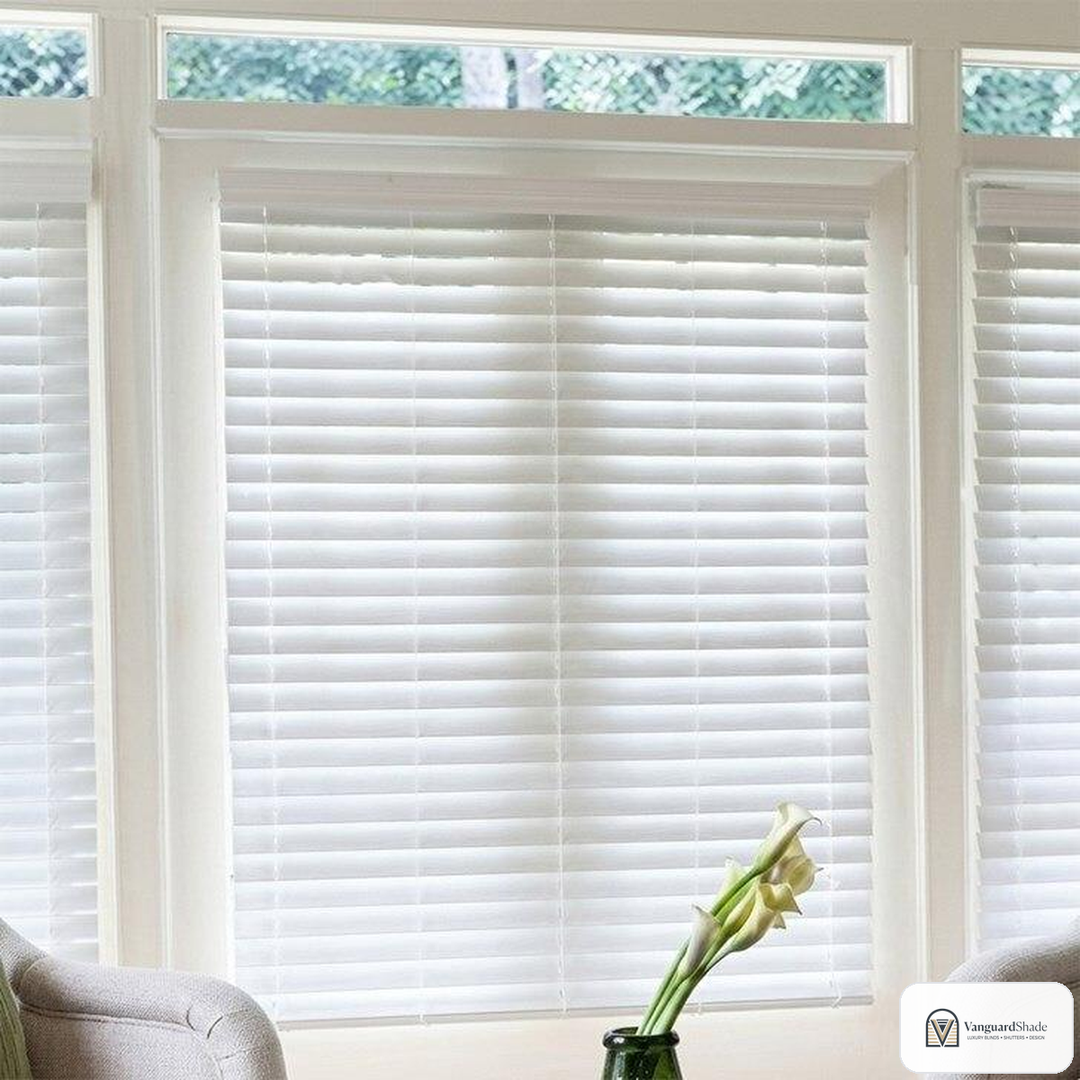 Vanguard Shade 2 in. Corded Faux Wood Blind, Custom Cut Width - alternate view