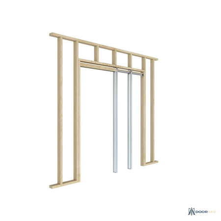 Door Axis Soft Close Aluminum Track Pocket Door Frame Kit, 24 to 36 in Doors up to 84 in - angle view