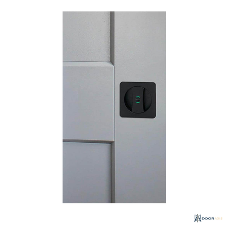 Door Axis Square Passage Pocket Door Lock, Matte Black - angle view