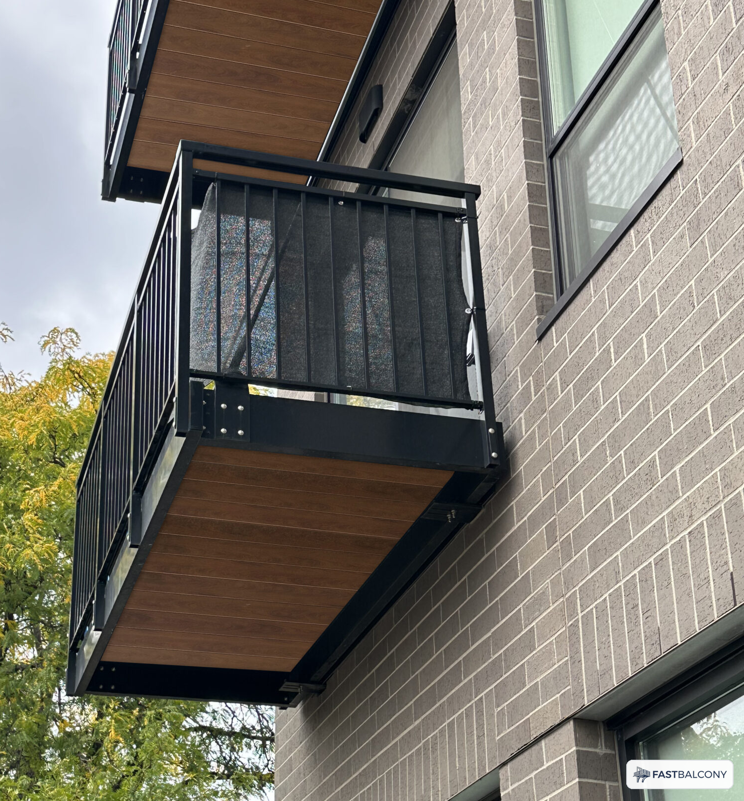 Fast Balcony Waterproof Aluminum Deck Balcony System - angle view