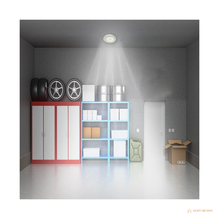 Light Archon Sentry Motion Activated LED Overhead Puck Light with Remote - angle view