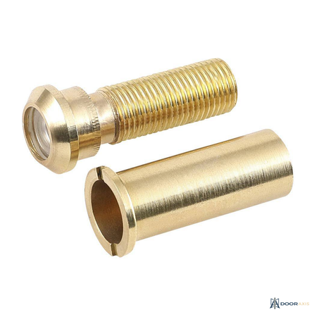 Door Axis 115 Degree Solid Brass Door Viewer, Bright Brass - angle view