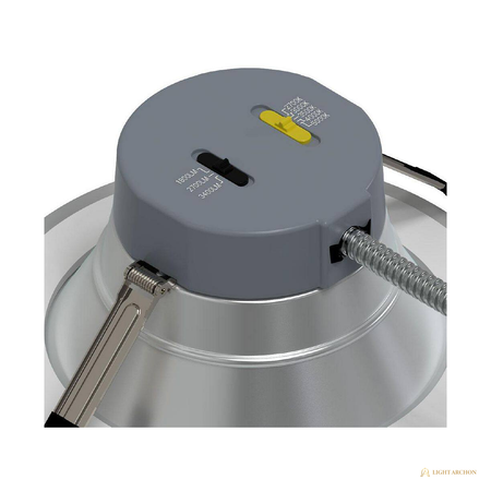 Light Archon Helm 8 in. Commercial Retrofit LED Downlight, Haze Reflector, Selectable Lumens and CCT - angle view