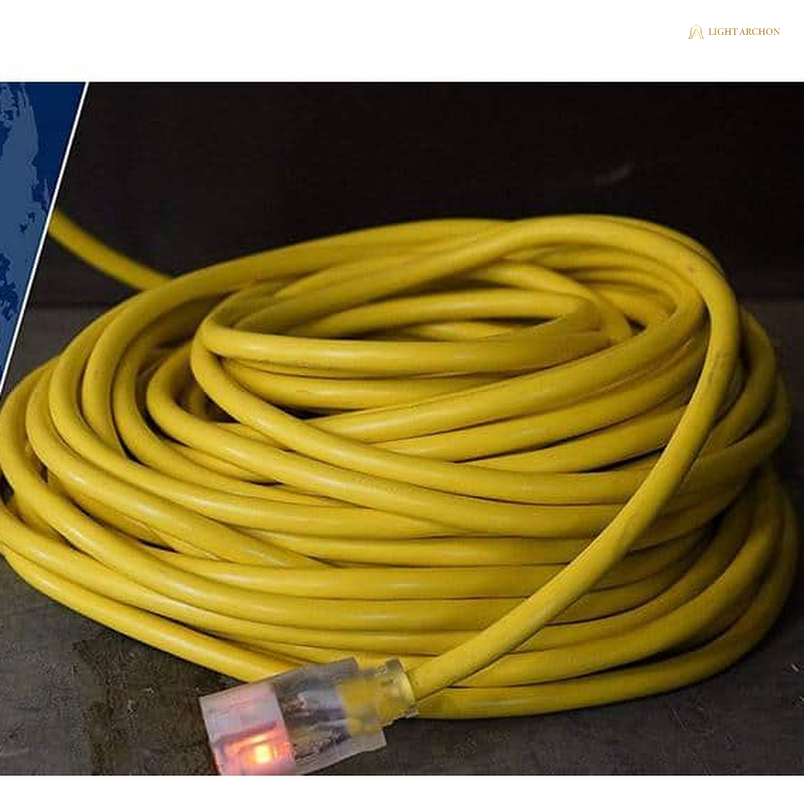 Light Archon Beacon 50 ft. 12/3 Heavy-Duty Outdoor Extension Cord with Lighted End - angle view