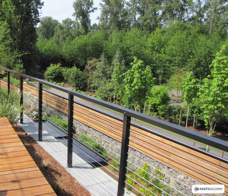 Fast Balcony Stainless Cable Balcony Railing System - angle view