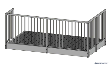 Fast Balcony Aluminum Picket Balcony Railing System - angle view