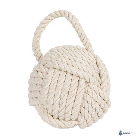 Door Axis Weighted Rope Knot Door Stop, Natural Tan - angle view