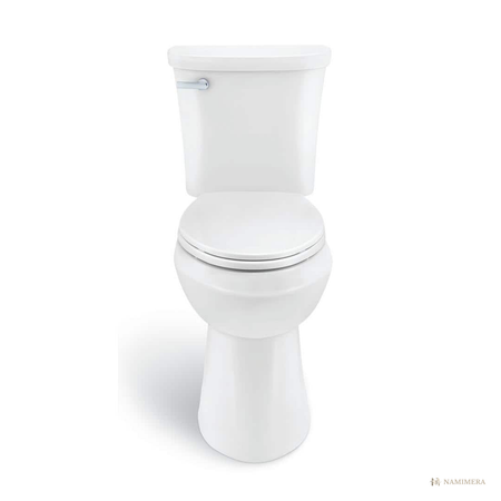 Namimera Vacuum-Assist Two-Piece Elongated Toilet, 1.28 GPF, 12 in. Rough-In, White - alternate view