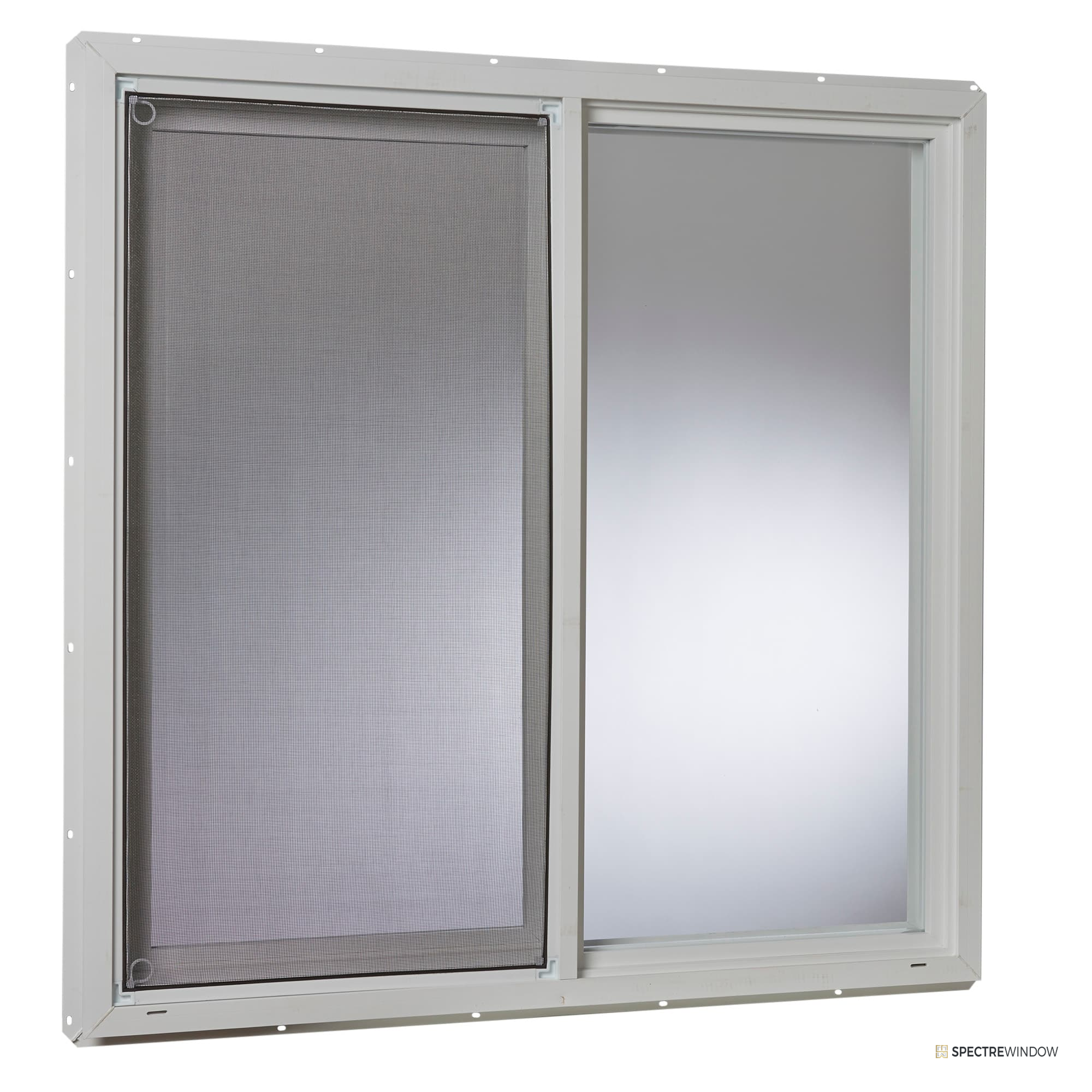 Spectre Window 35.5 in. x 35.5 in. Vinyl Utility Sliding Window with Half Screen - alternate view