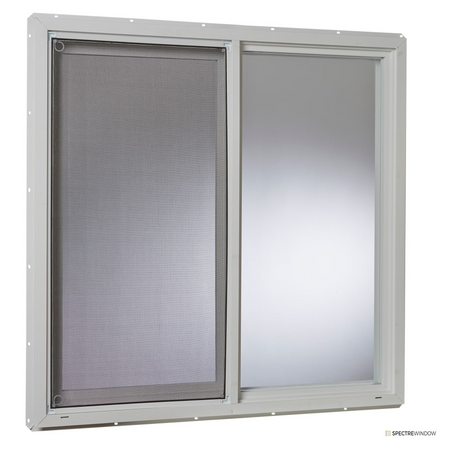 Spectre Window 35.5 in. x 35.5 in. Vinyl Utility Sliding Window with Half Screen - alternate view