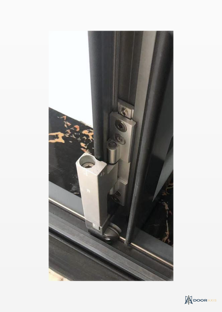 Door Axis Folding Door Hardware Set, Pivots, Carriers, and Drop Bolts - angle view