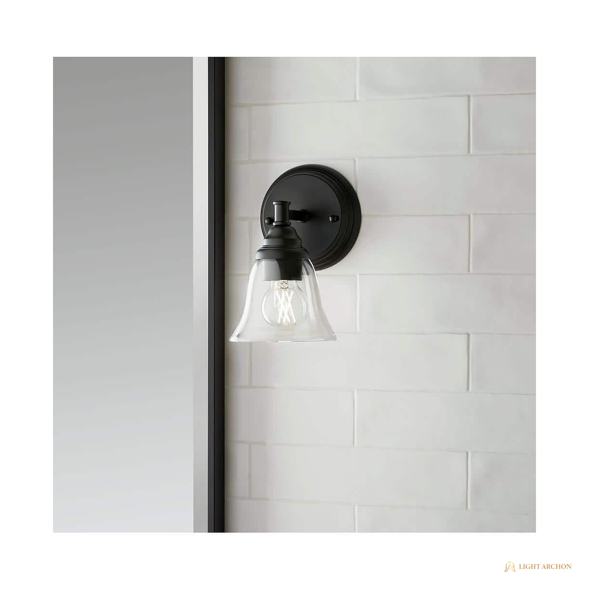 Light Archon Bellwyn 5.6 in. 1-Light Wall Sconce with Clear Bell Shade - angle view