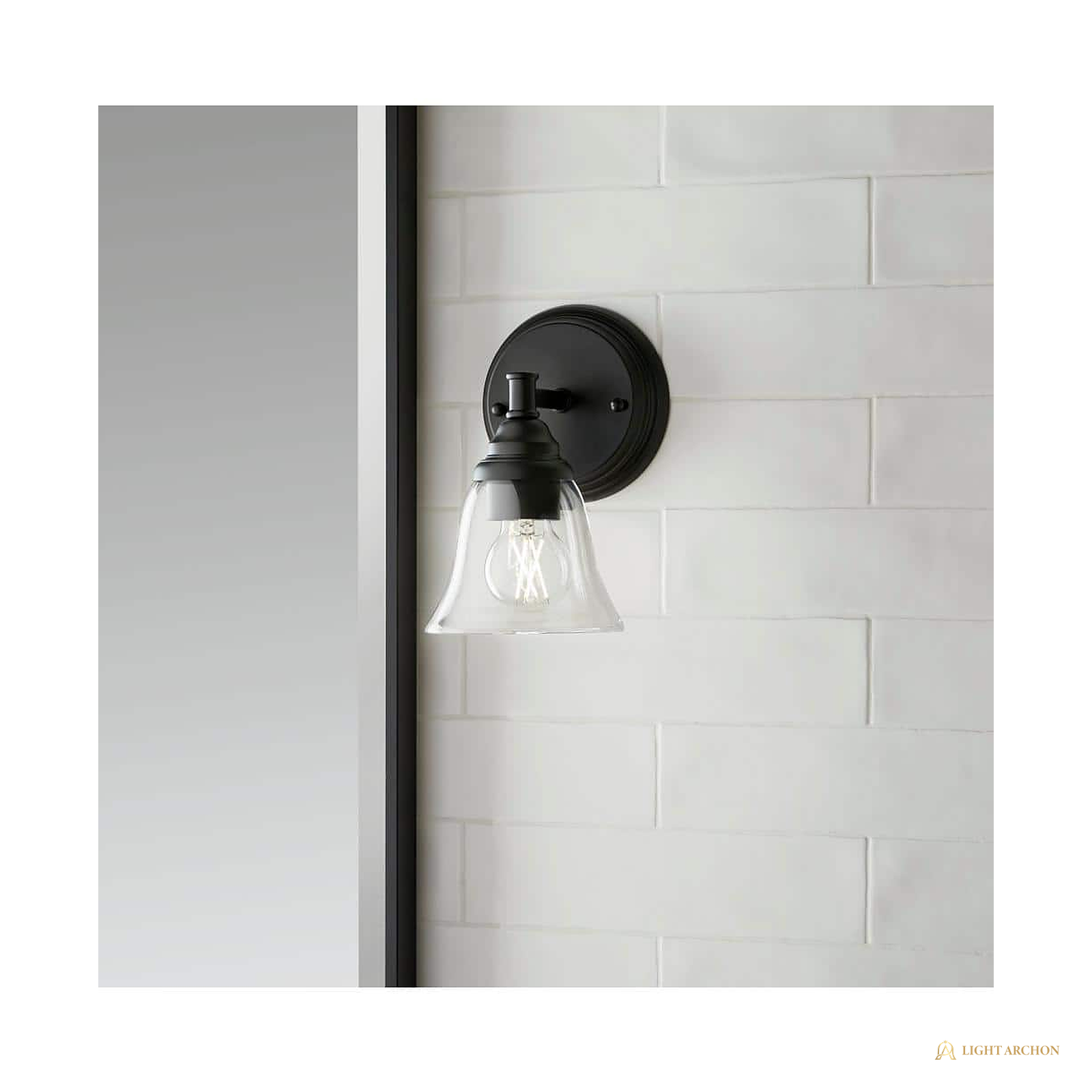 Light Archon Bellwyn 5.6 in. 1-Light Wall Sconce with Clear Bell Shade - angle view