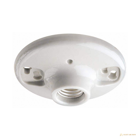 Light Archon SocketWorks E26 Socket Adapters and Outlet-Box Lampholder, White - angle view