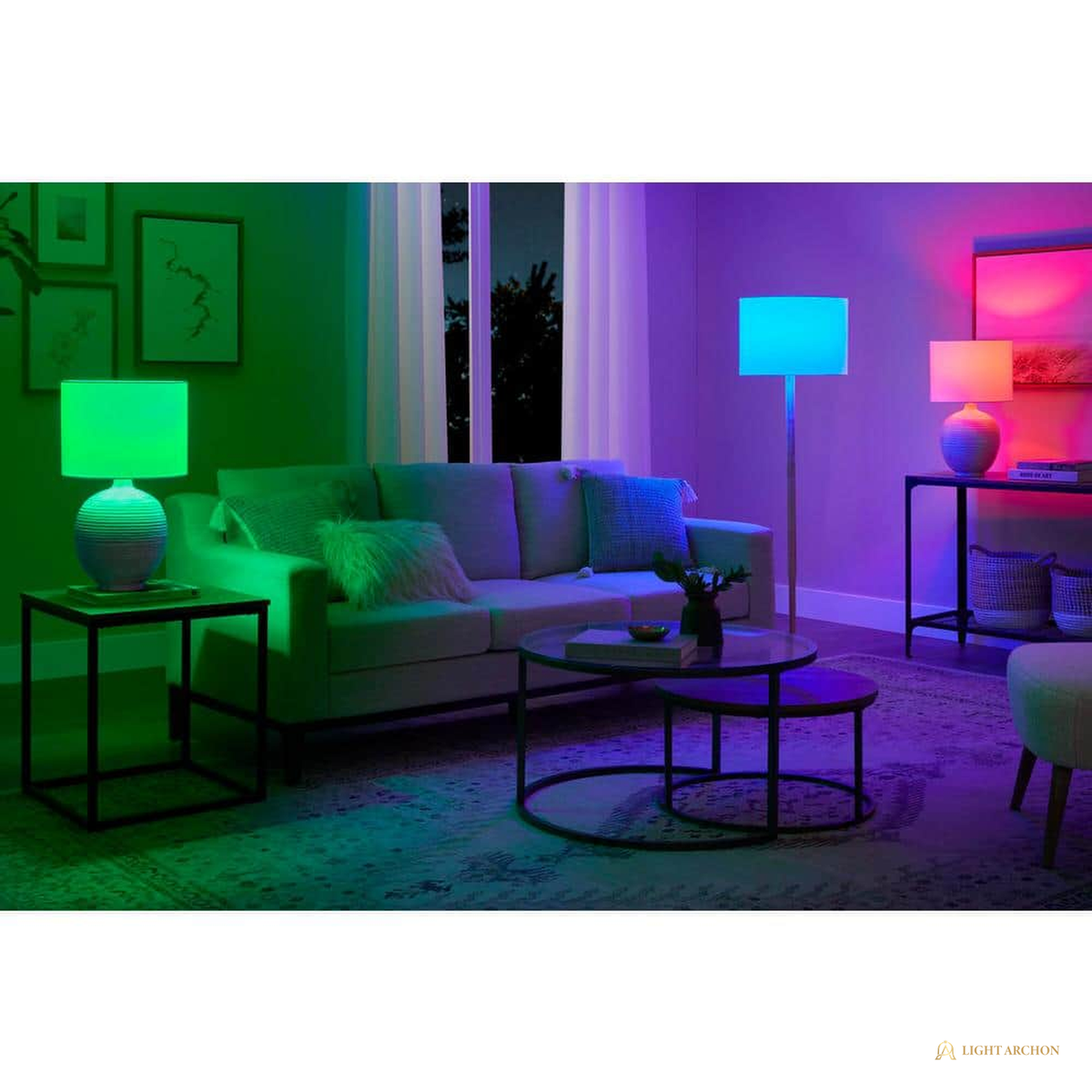 Light Archon Chroma Smart A19 LED Bulb, 60W Equivalent, Full Color and Tunable White - angle view
