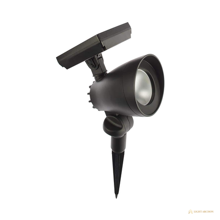Light Archon Solstice Solar LED Landscape Spot Light with Aimable Head, Black - angle view