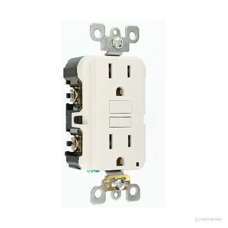Light Archon Sentinel 15A Self-Test GFCI Duplex Outlet - angle view