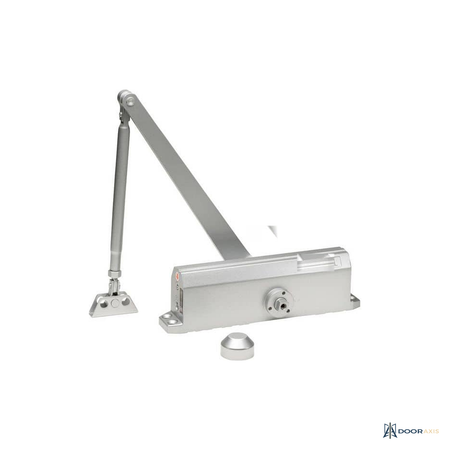 Door Axis Grade 1 Standard Commercial Door Closer with Backcheck, Size 4, Aluminum - angle view