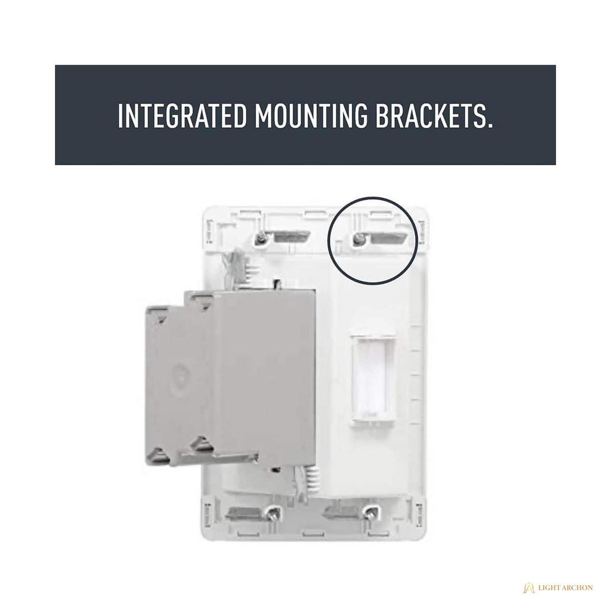 Light Archon MediaFrame Recessed TV Power and Low-Voltage Box - angle view
