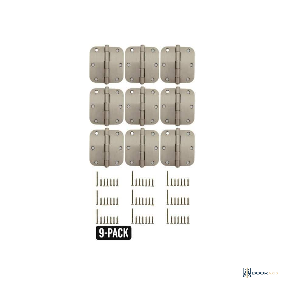 Door Axis Satin Nickel Butt Door Hinge Project Packs - angle view