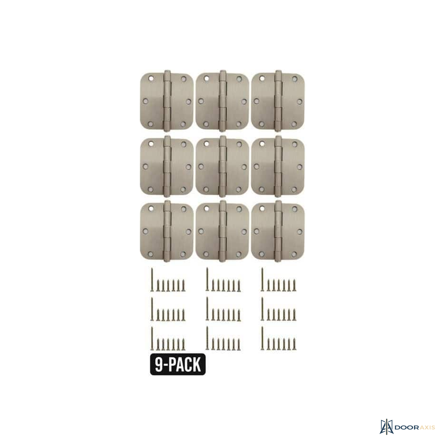Door Axis Satin Nickel Butt Door Hinge Project Packs - angle view