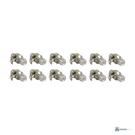 Door Axis Stainless Steel Finish Bed and Bath Door Knob, Single and 12-Pack - angle view