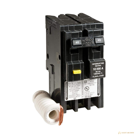 Light Archon Redoubt 40A 2-Pole Circuit Breaker - angle view