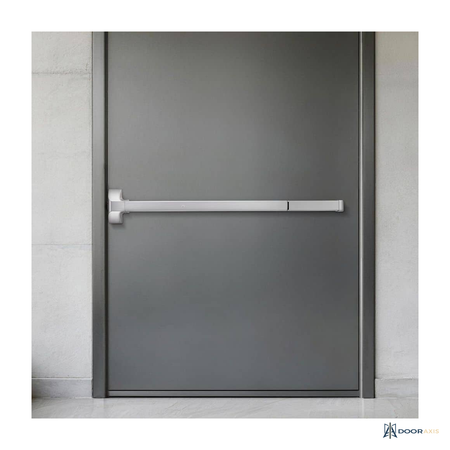 Door Axis 41 in Push Bar Panic Exit Device with Exterior Lever, Stainless Steel - angle view