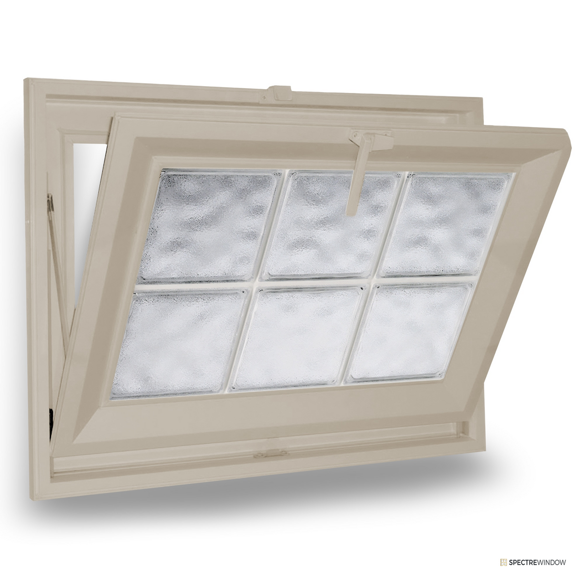 Spectre Window 29.5 in. x 17.5 in. Acrylic Block Vinyl Hopper Window, Privacy Glazing - alternate view