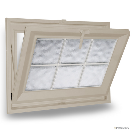 Spectre Window 29.5 in. x 17.5 in. Acrylic Block Vinyl Hopper Window, Privacy Glazing - alternate view