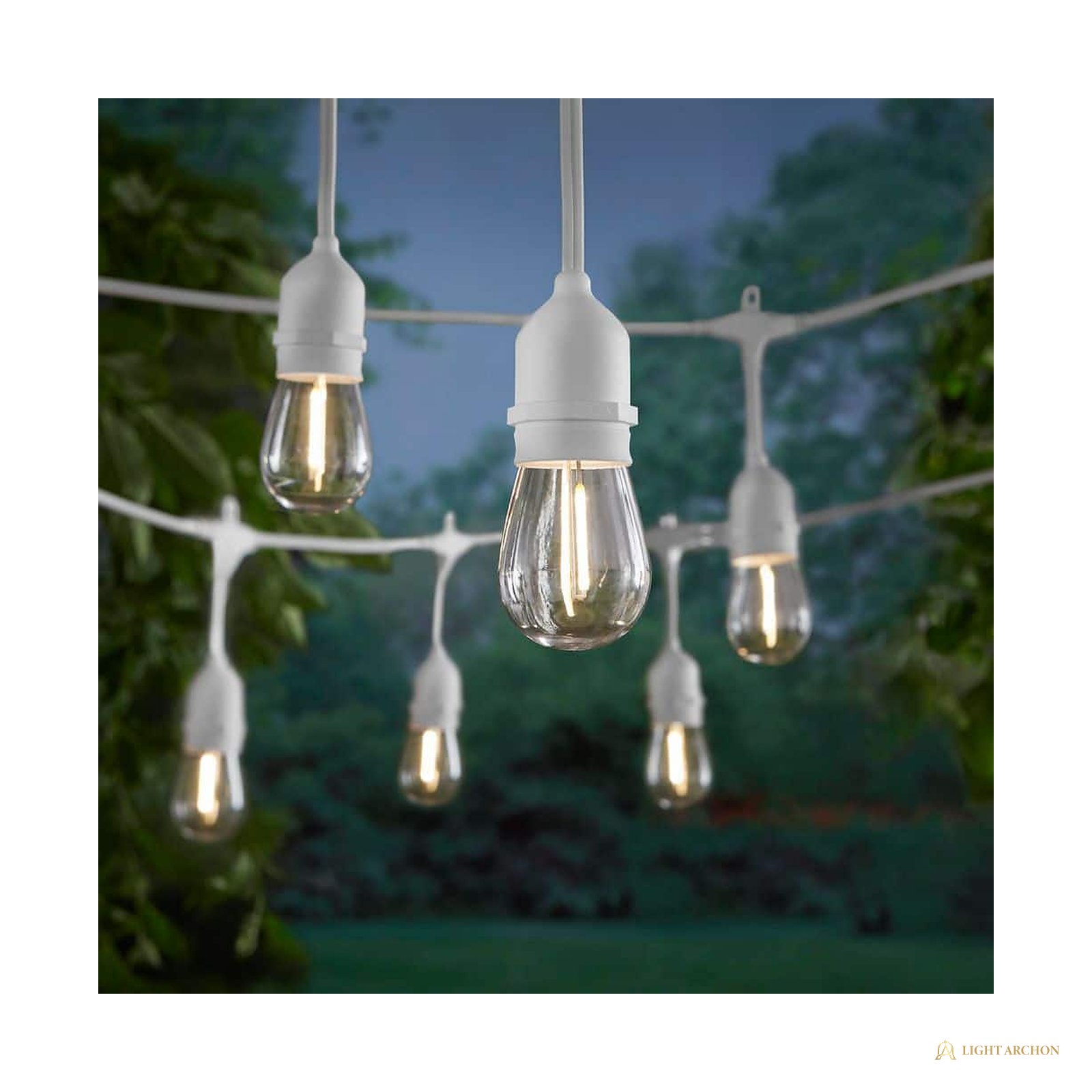 Light Archon Veranda S14 Filament LED Patio Light Strand, Indoor and Outdoor - angle view