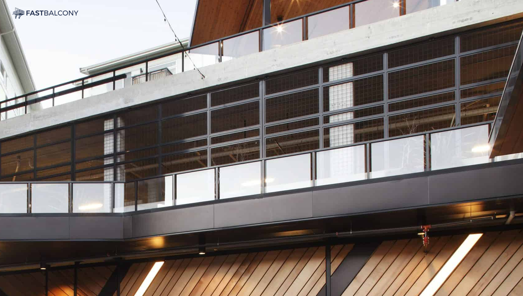 Fast Balcony Glass Balcony Railing System - angle view