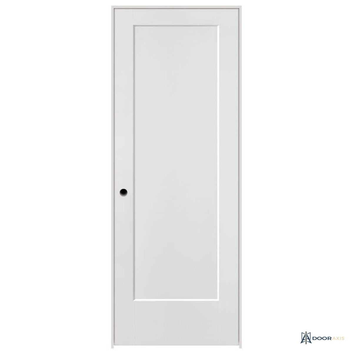 Door Axis 28 in x 80 in 1-Panel Shaker Solid Core Composite Prehung Interior Door, Primed White - angle view