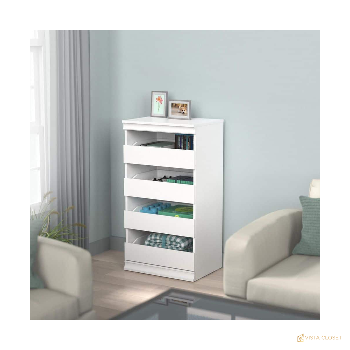 Vista Closet 21.4 in. W White Stackable Modular Closet Unit with 4 Drawers - alternate view
