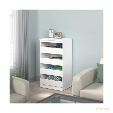 Vista Closet 21.4 in. W White Stackable Modular Closet Unit with 4 Drawers - alternate view