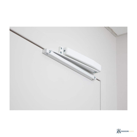 Door Axis Residential Mini Door Closer with Hold Open, Size 3, White - angle view