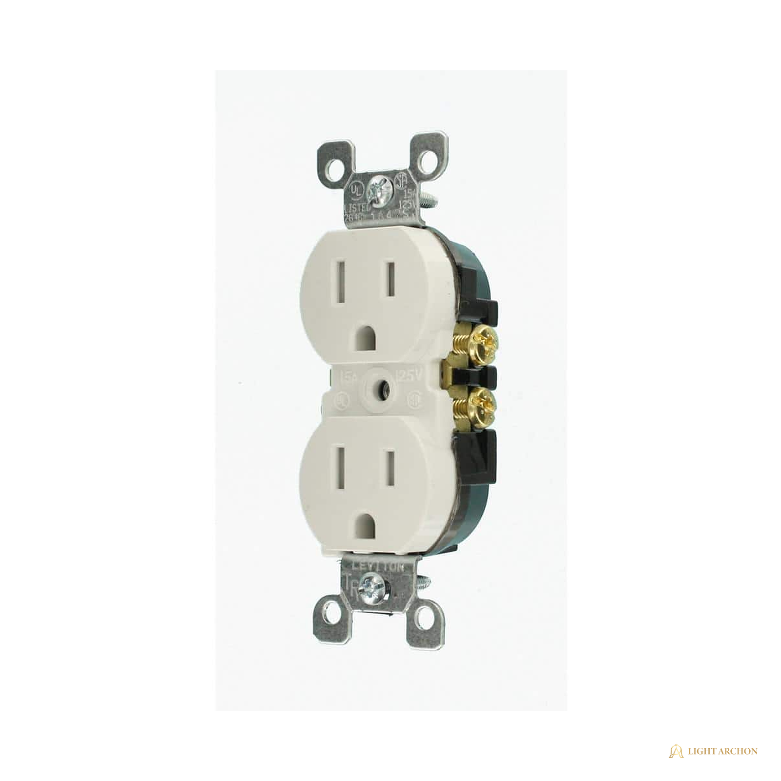 Light Archon Crestline 15A Duplex Outlet 10-Pack - angle view