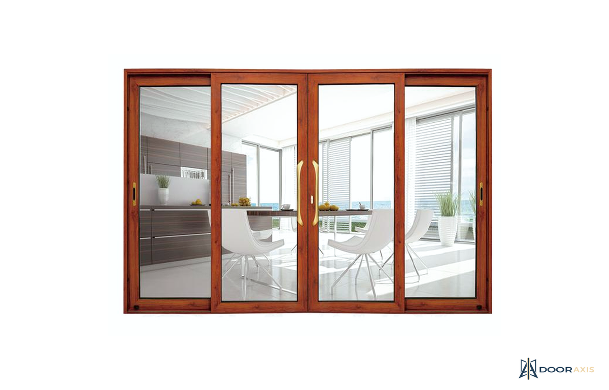 Door Axis 120 Series Wide Frame Aluminum Sliding Patio Door, Insulated Glass - angle view