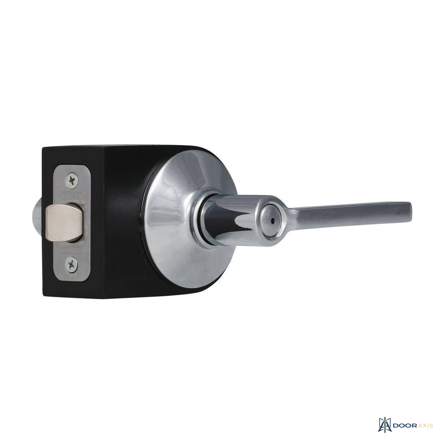 Door Axis Polished Chrome Bed and Bath Privacy Door Lever, Contemporary - angle view