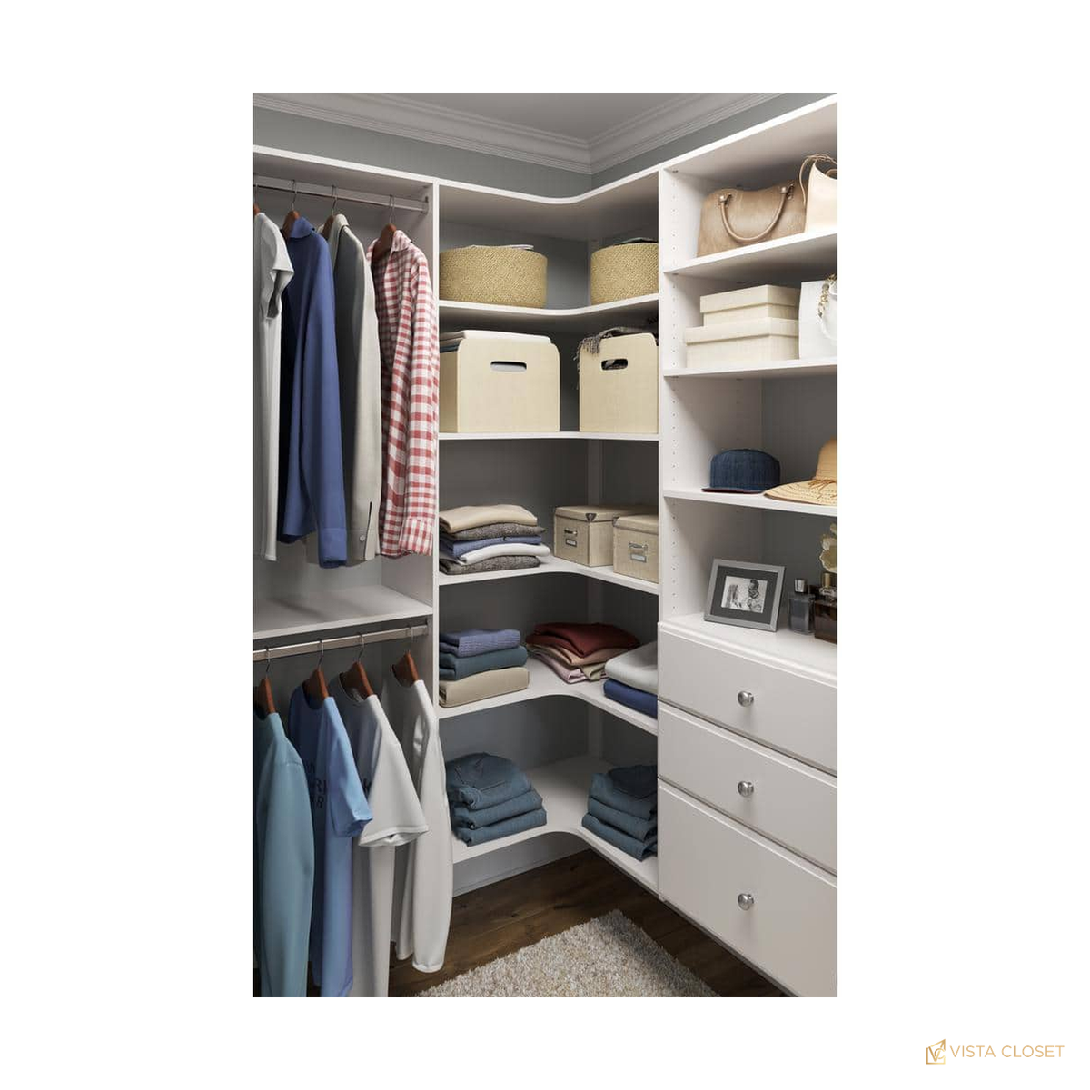 Vista Closet 30.5 in. White Corner Wall-Hung Wood Closet Unit - alternate view