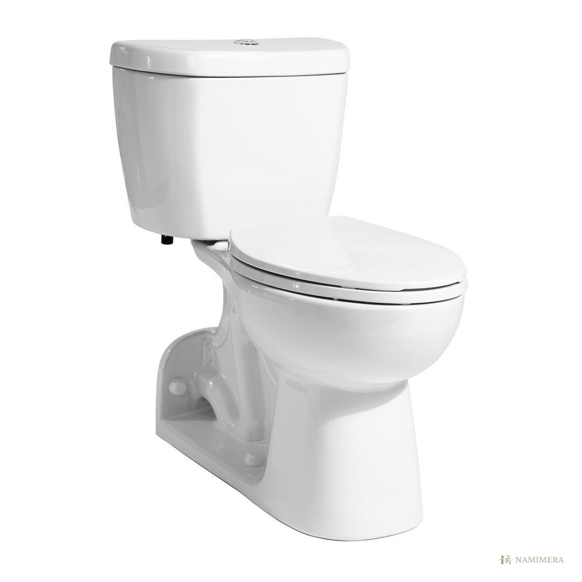 Namimera Rear-Outlet Two-Piece Elongated Toilet, 0.95 GPF Vacuum-Assist, White - alternate view