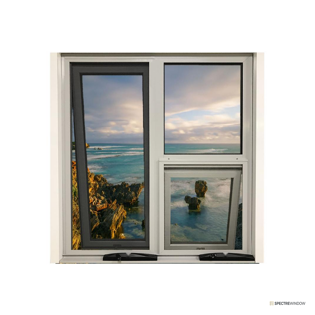Spectre Window Australian Series Winder Operated Aluminum Window with Timber Subframe - alternate view