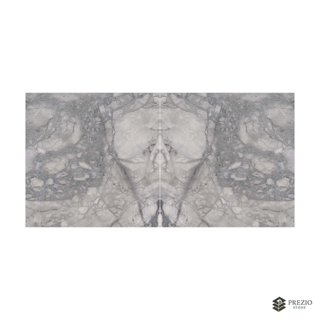 Prezio Stone Super White Quartzite Slab Program - bookmatch pair visualization