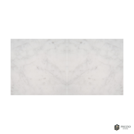Prezio Stone Carrara White Marble Slab Program - bookmatch pair visualization