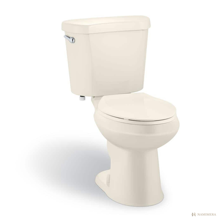 Namimera Two-Piece Elongated Toilet, 1.28 GPF Single Flush, 12 in. Rough-In, White - product view