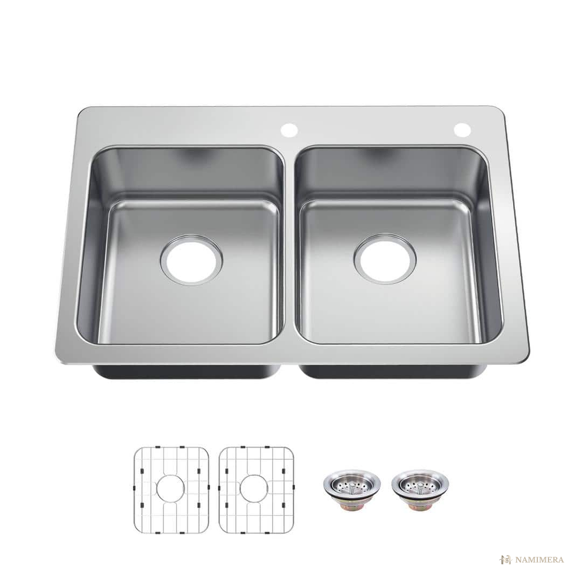 Namimera 33 in. Drop-In 18-Gauge Stainless Steel Kitchen Sink - product view