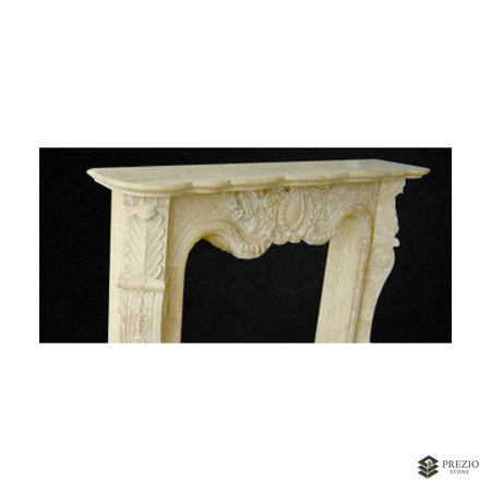 Prezio Stone Odette 59 in. W Carved Stone Fireplace Mantel, Based on Carrara Marble - texture detail